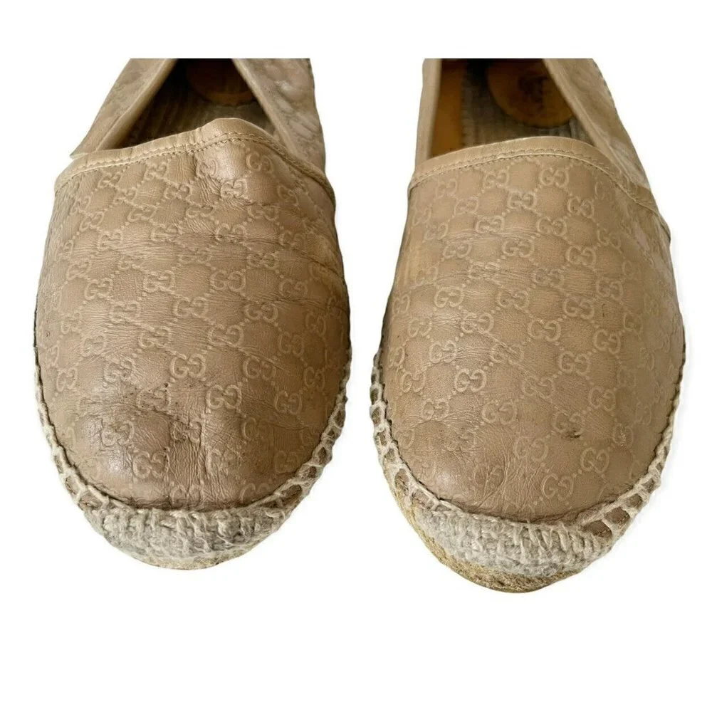 Gucci MicroGuccissima Leather Espadrilles Women's Eur Sz 39.5 US 9 Tan G…